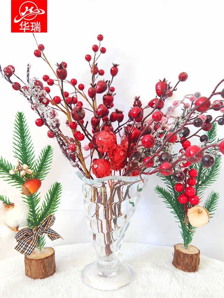 Christmas foam red fruit decoration simulation berry arrangement red berry cutting shop celebration indoor scene DIY material