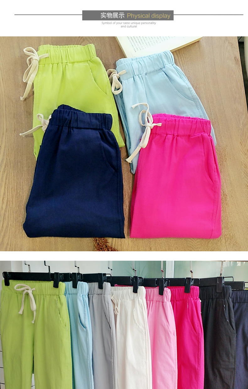 Mùa hè cotton và linen chín quần 2018 mới của Hàn Quốc phiên bản của linen loose slim quần âu phần mỏng feet quần harem phụ nữ quần ống suông nữ