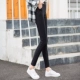 Quần legging lỗ khoét mùa thu đông phiên bản Hàn Quốc của quần nữ mặc bó sát màu đen bó sát chân bút chì cộng với quần nhung dày