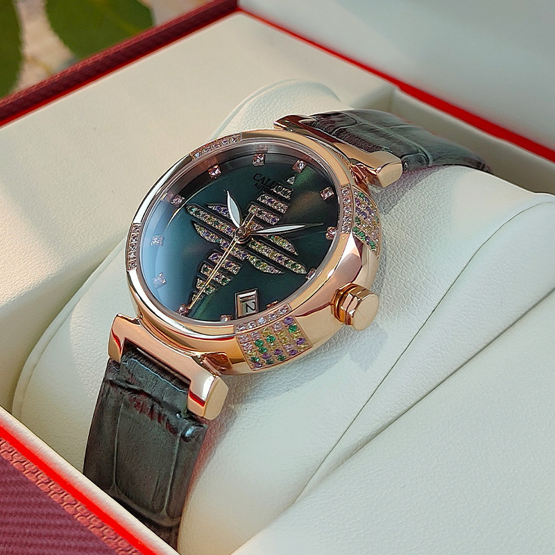 Corolla watch ladies automatic mechanical watch new 2020 brand small green watch waterproof luxury women's watch