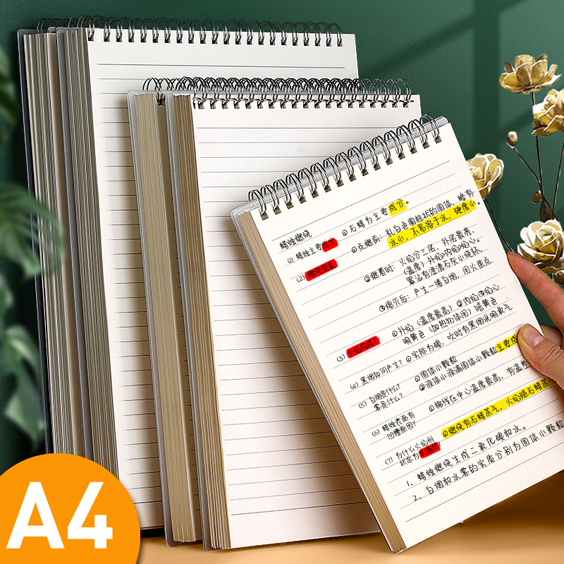 a4 upper turning coil Bennotebook cross-wire grid This spiral vertical opening up and down the page turning down the large number Thickening Simplicity Joins Wind College Students Exam Dedicated Classroom Record Literary and refined