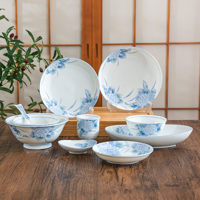 広豊食器 日本輸入陶磁器ボウル ご飯茶碗、皿、食器、家庭用 日本麺鉢 スープボウル