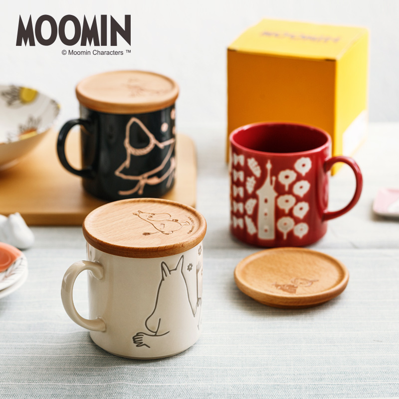 Finland Moomin Moomin express cartoon ceramic cups with cover creative keller of coffee cup imported from Japan