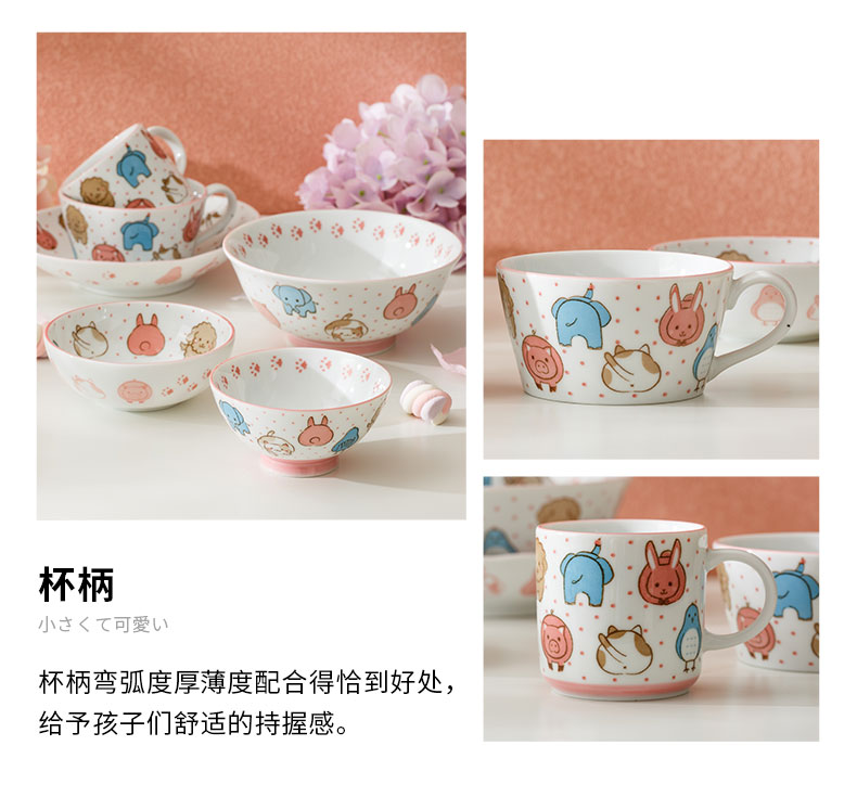 Keeping the original installation import children always under the glaze color Japanese - style tableware bowls single cartoon express ceramic household rainbow such use