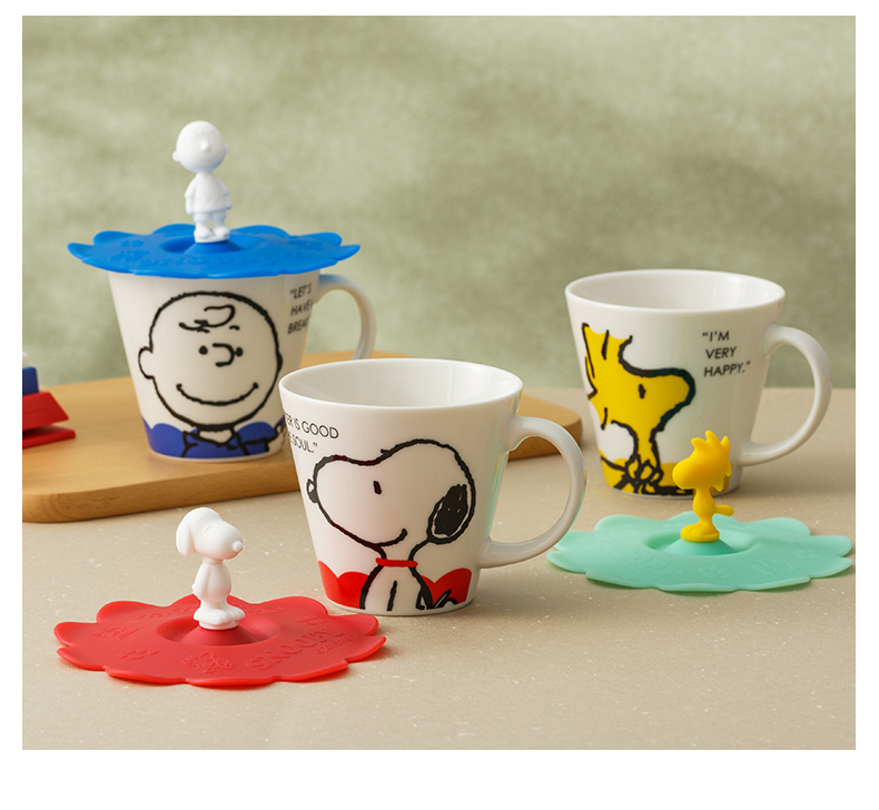 SNOOPY SNOOPY, Charlie brown, the import mark glass ceramic cup with cover domestic cartoon cup ultimately responds cup