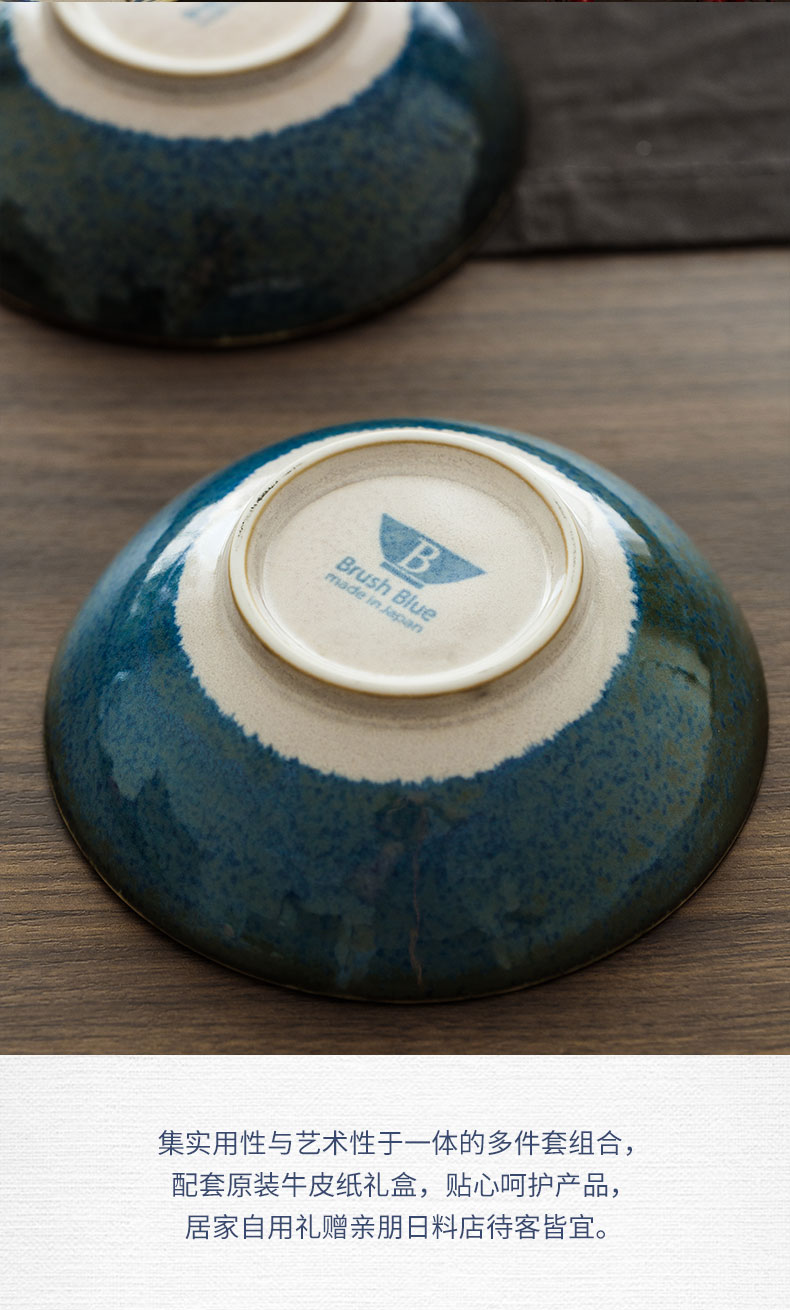 Hand - made ceramic bowl long rectangular plates imported from Japan Japanese tableware suit household bowl bowl rainbow such use
