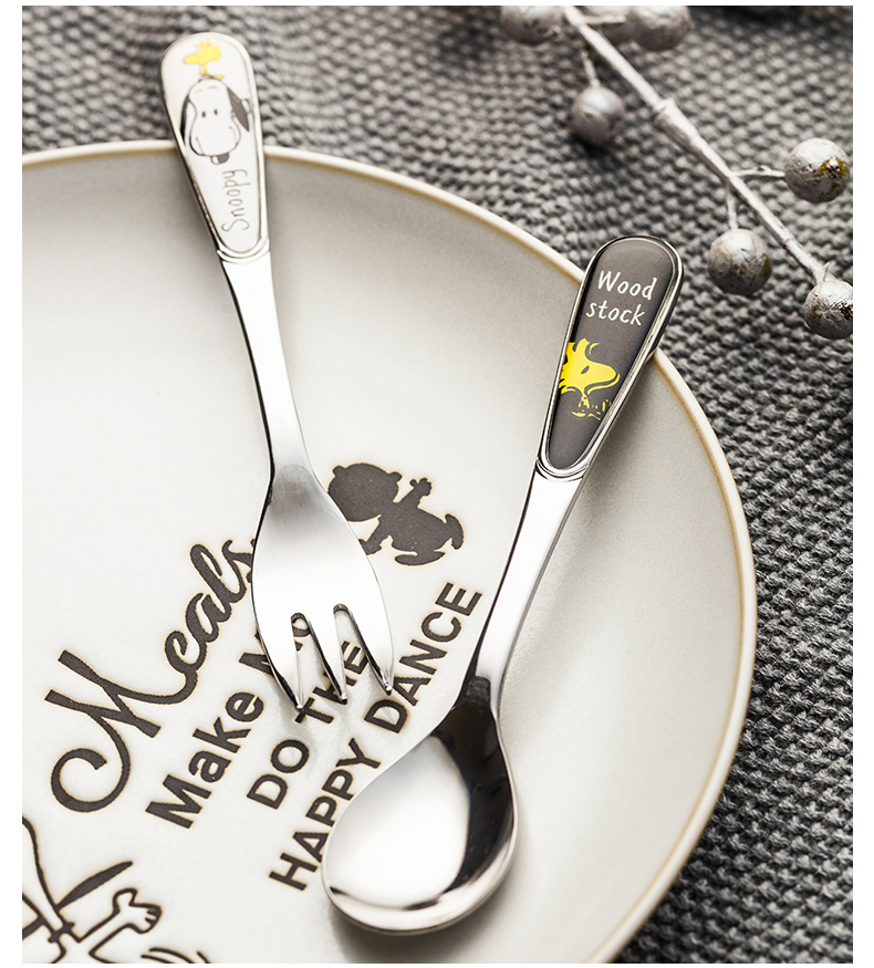 - into a SNOOPY SNOOPY imported ceramic spoon, spoon, fork spoon set express cartoon children