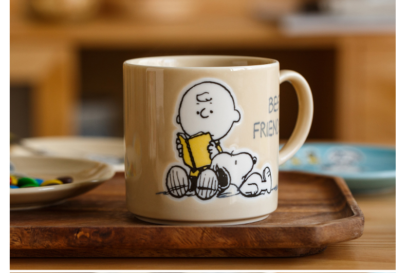 Charlie brown and SNOOPY SNOOPY cartoon glass ceramic cup household glass mugs dab ZiMu box