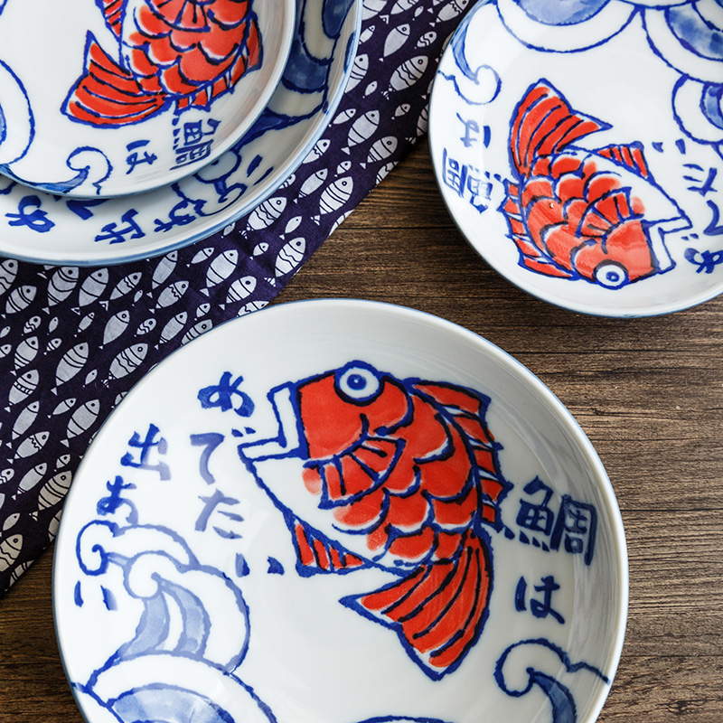 Snapper burn dish bowl Japan imported Japanese tableware ceramics and household dish dish dish of a meal rainbow such as bowl to eat bread and butter