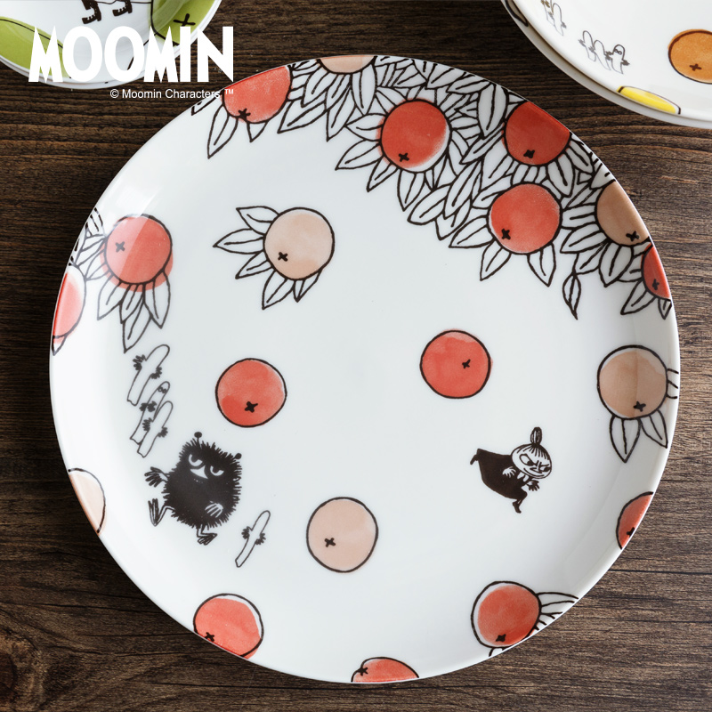 Moomin Moomin express cartoon plate suit Japanese imports ceramic plate plate snack plate of children 's tableware
