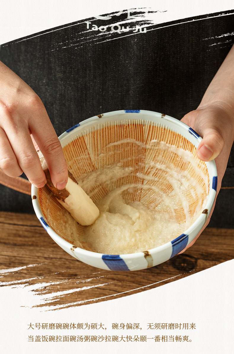 Japan imports multi - purpose ceramic bowl hand grinding grinding bowl of mashed food home baby baby's tools