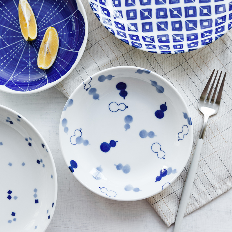Jane the ceramic plates imported from Japan 6.5 inches dish dish plate western - style food dish contracted western - style tableware round deep dish