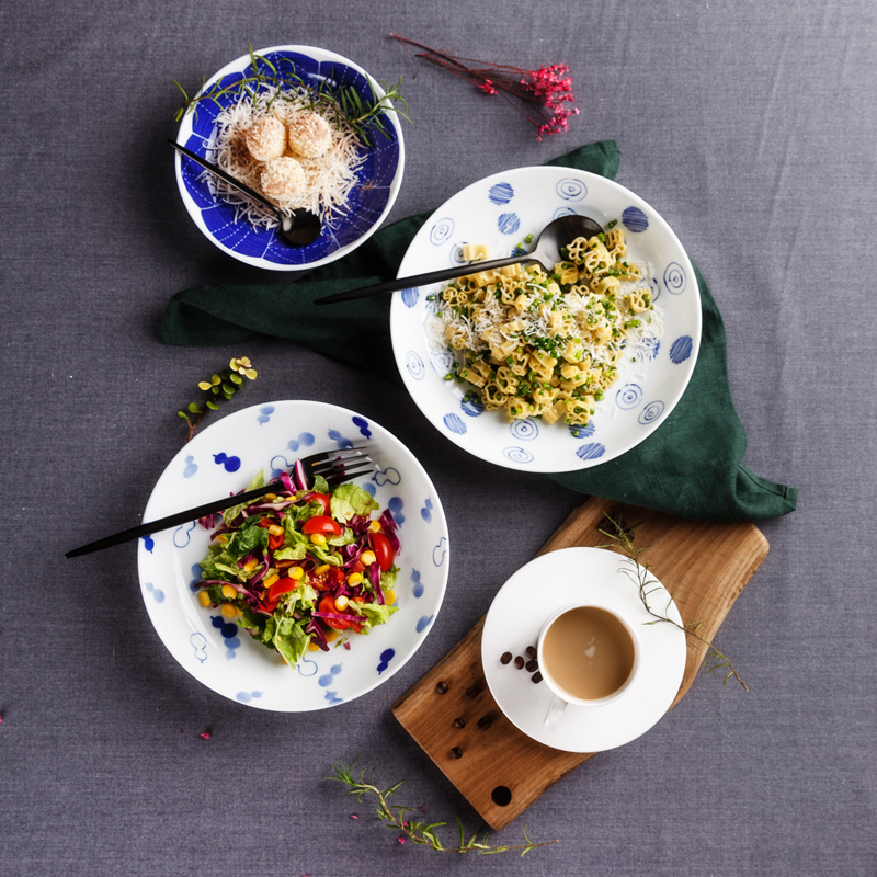 Jane the ceramic plates imported from Japan 6.5 inches dish dish plate western - style food dish contracted western - style tableware round deep dish