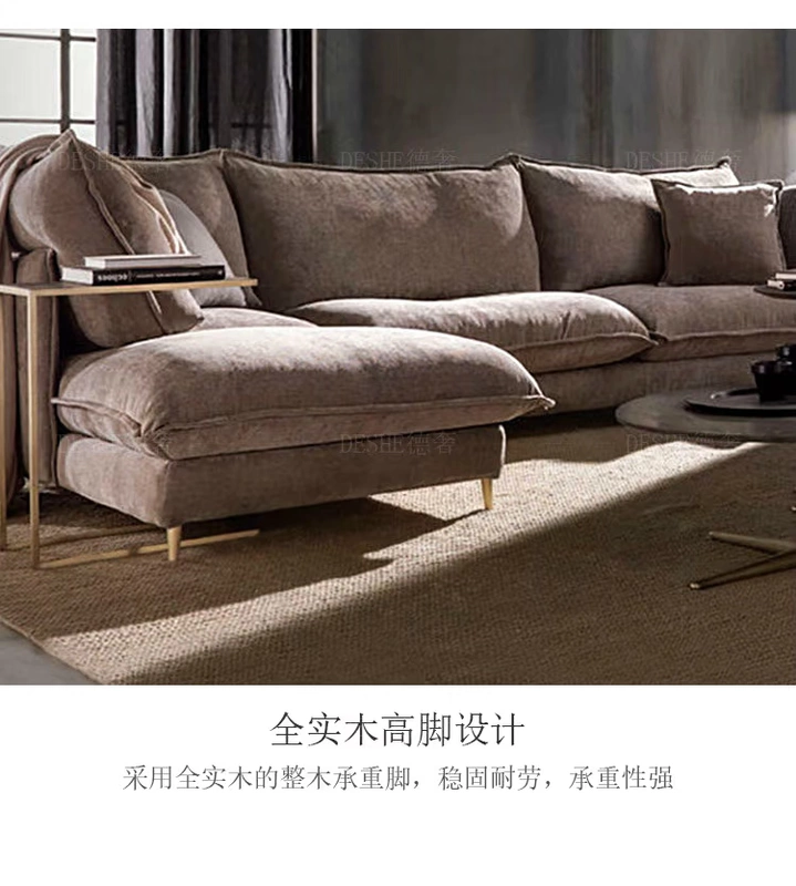 Bắc Âu hiện đại xuống vải sofa kết hợp ba góc phòng khách hình chữ L ánh sáng sang trọng Ý tối giản sofa - Ghế sô pha