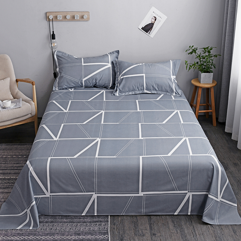 夏季床单单件1.2米1.5m单人学生宿舍简约磨毛非纯棉全棉双人灰色