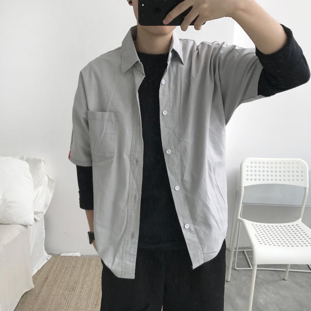 12CM SHOP  净色衬衫︱帅气弧形袖 硬挺小版型衬衣 男女款