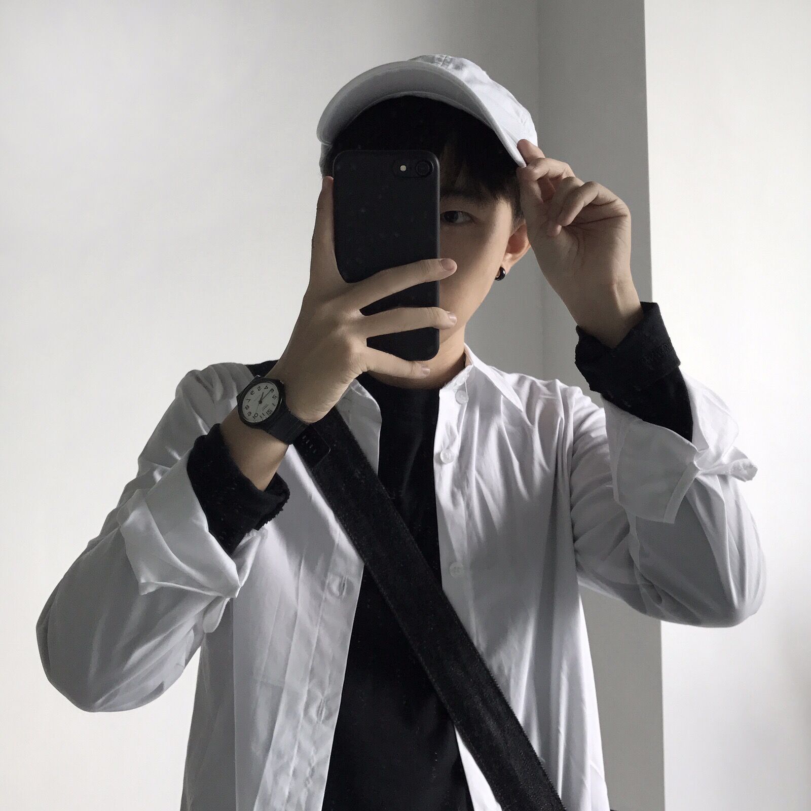 12CM︱日系扣领全白衬衫百搭休闲棉衬衣男女