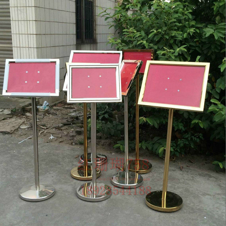 A2A3A4 billboard Stainless steel sign Hotel vertical water card Lobby welcome card guide card Titanium alloy water card