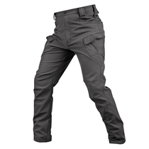 Clear Cabin Winter Mens Outdoor Punching Pants Mens Wind Protection Warm And Cold Waterproof Soft Shell Pants Men Thickening of Grip Suede Mountaineering