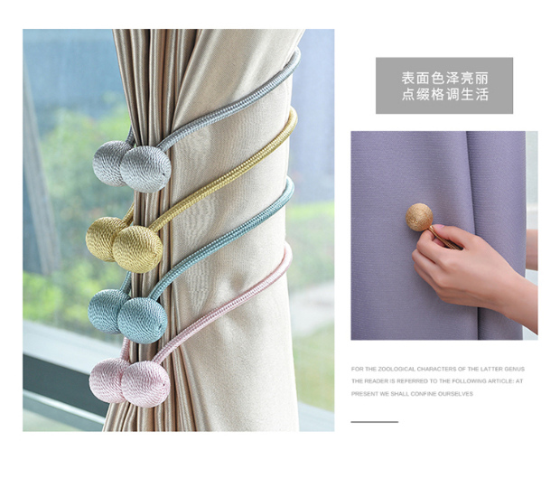 Magnet rèm khóa rèm tie dây tie tie miễn phí đấm phòng ngủ tie rèm tie dây đai rèm - Phụ kiện rèm cửa thanh ray treo rèm cửa