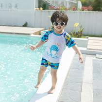 Tide childrens swimsuit boy split swimming trunks set Boy big boy cartoon swimsuit baby baby swimming equipment