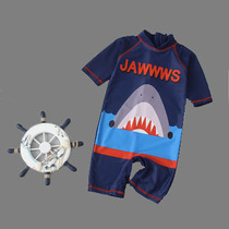 Childrens swimsuit cute Korean version of tide sunscreen quick-dry boy swimsuit ins baby baby conjoined shark swimsuit