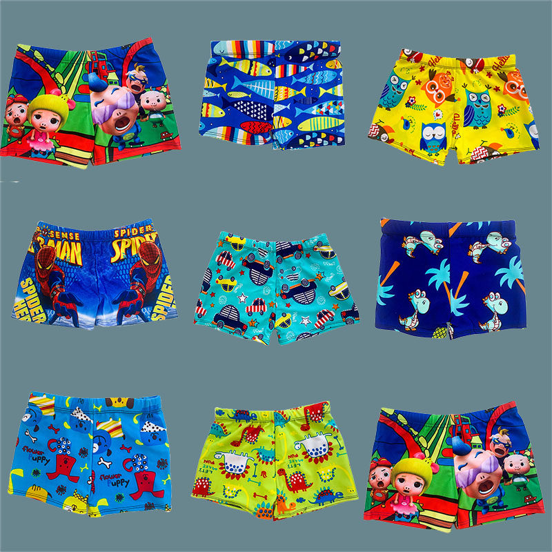 Kids Boys Kids Swim Trunks Flat Angle Handsome Swimsuit Baby Cute Swimsuit Swimsuit Small Medium Big Kids Hot Spring Swimsuit