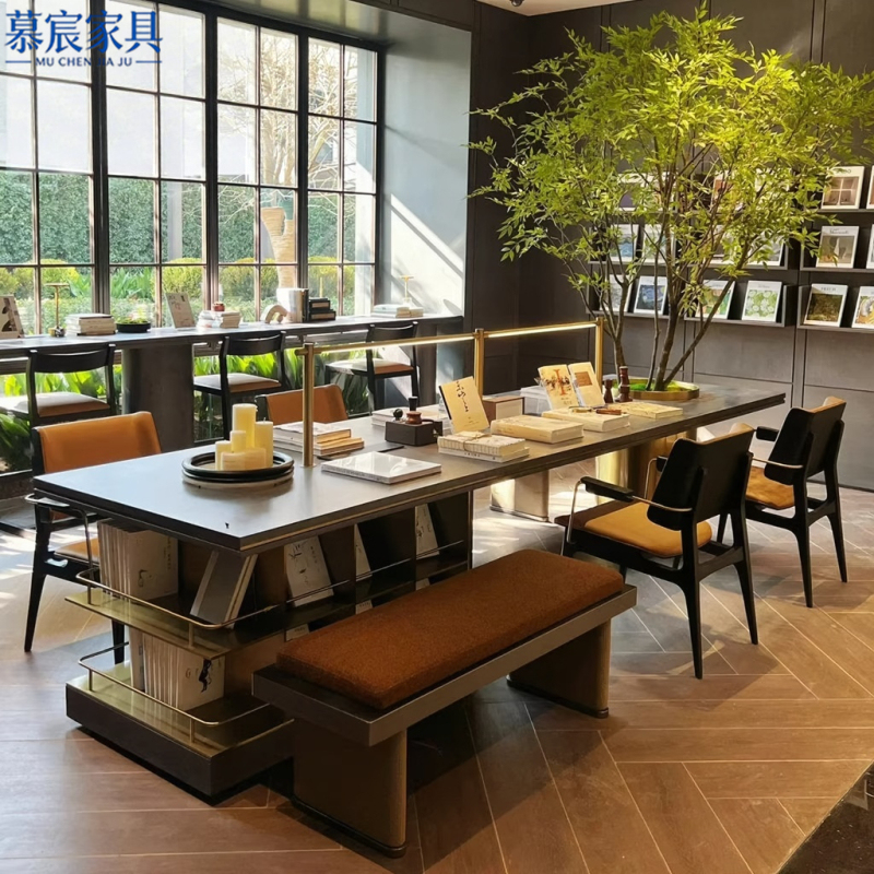 Sales Office Leisure Desk, Library Reading Room, Conference Long Table, Hotel Lobby, Cafe Bar Counter, Reading Table and Chairs