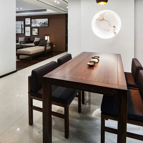 Новый китайский обеденный стол и стул Комбинированный обеденный стол с прямоугольником, четыре стулья, один стол, мебель для шести стул мебель