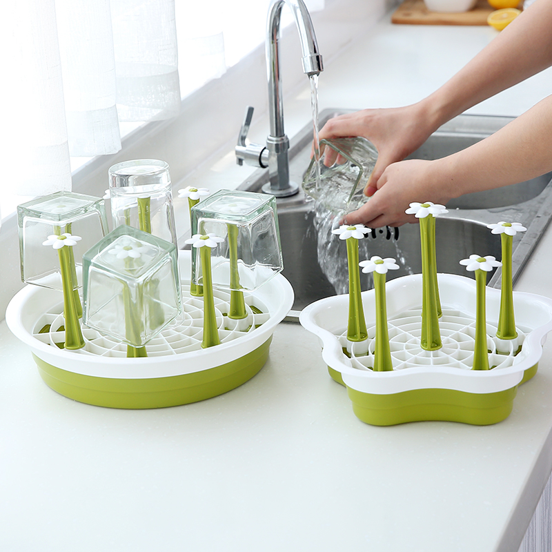 Creative household glass cup frame with glass cup hanging pitch shelves tray living room to collect cup shelves