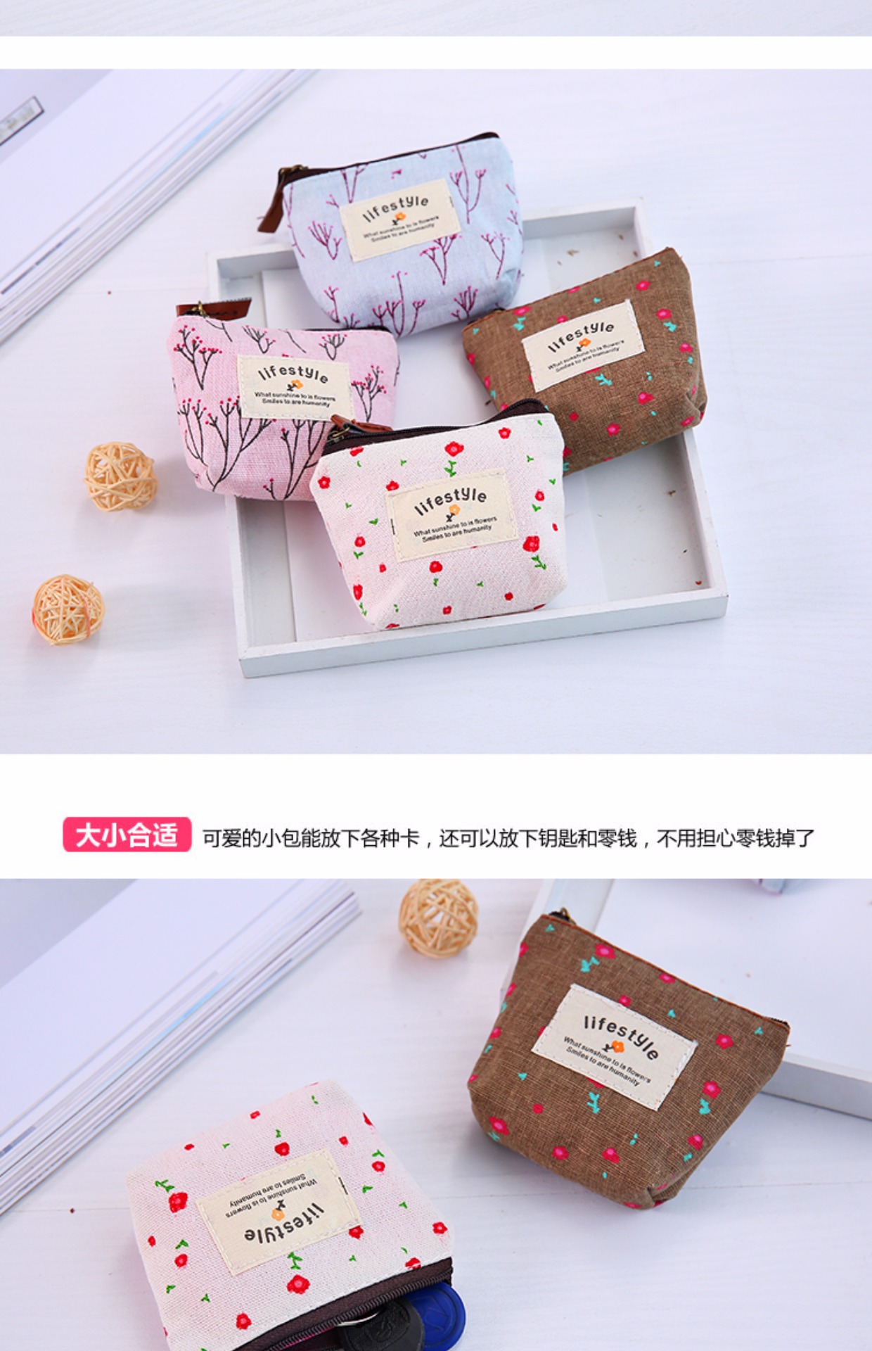 Dễ thương Coin Purse Coin Bag Zipper Ví Cartoon Mini Tai nghe Túi lưu trữ Bag Coin Bag ví dài nam