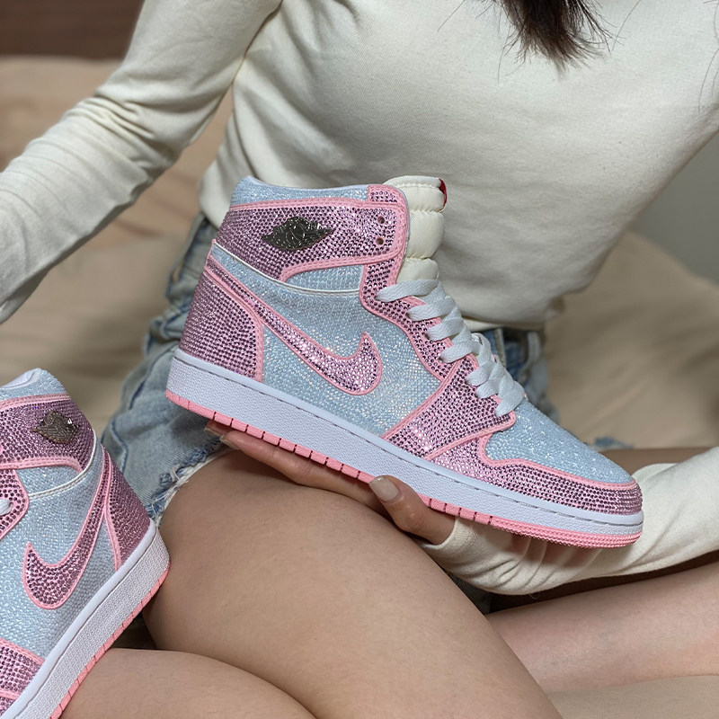 AJ1 Pink Diamond 21 Kcunstom Skies Custom Diy Flash Device High Gang Die Die