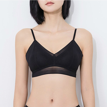 2022 spring and summer light and thin lace bra without steel ring underwear French triangle cup ladies mulberry silk bra
