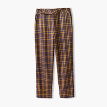 Retro accents ~ fine-to-fine pair cut down skin-friendly stretch Harlan nine-point casual pants womens x
