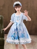 Летний наряд маленькой принцессы, платье, летняя одежда, юбка, стиль Лолита, короткий рукав, в западном стиле, детская одежда