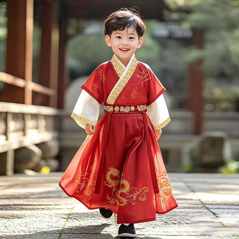 Boys' Hanfu Autumn Outfit 2026 New Style Children's New Chinese Style National Style Tang Suit Boys' Little Gentleman Mid-Autumn Festival Traditional Costume Boys' Hanfu Autumn Outfit 2026 New Style Children's New Chinese Style National Style Tang Suit Boys' Little Gentleman Mid-Autumn Festival Traditional Costume
