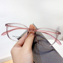 tr90 Korea ultra light glasses frame female round frame small face black frame can be matched with myopia height number anti-blue light