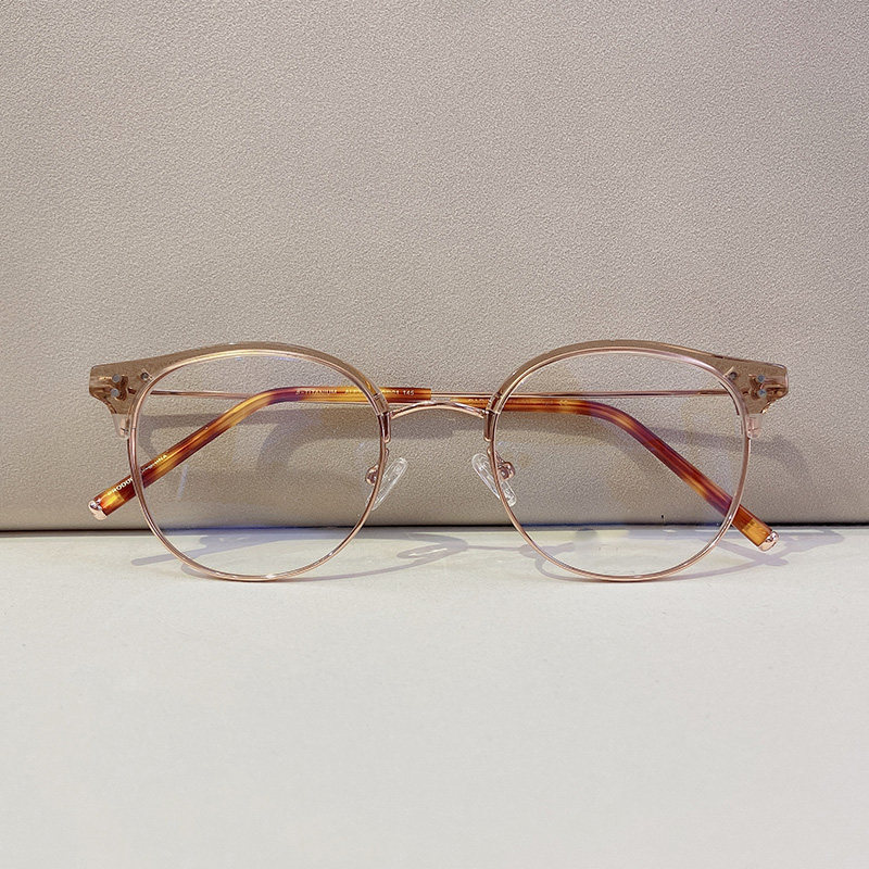 Han Edition Eyeframe Woman Pure Titanium Super Light Karlene Song with Grey Retro Fit Myopia anti-Blu-ray Men's Tea Color