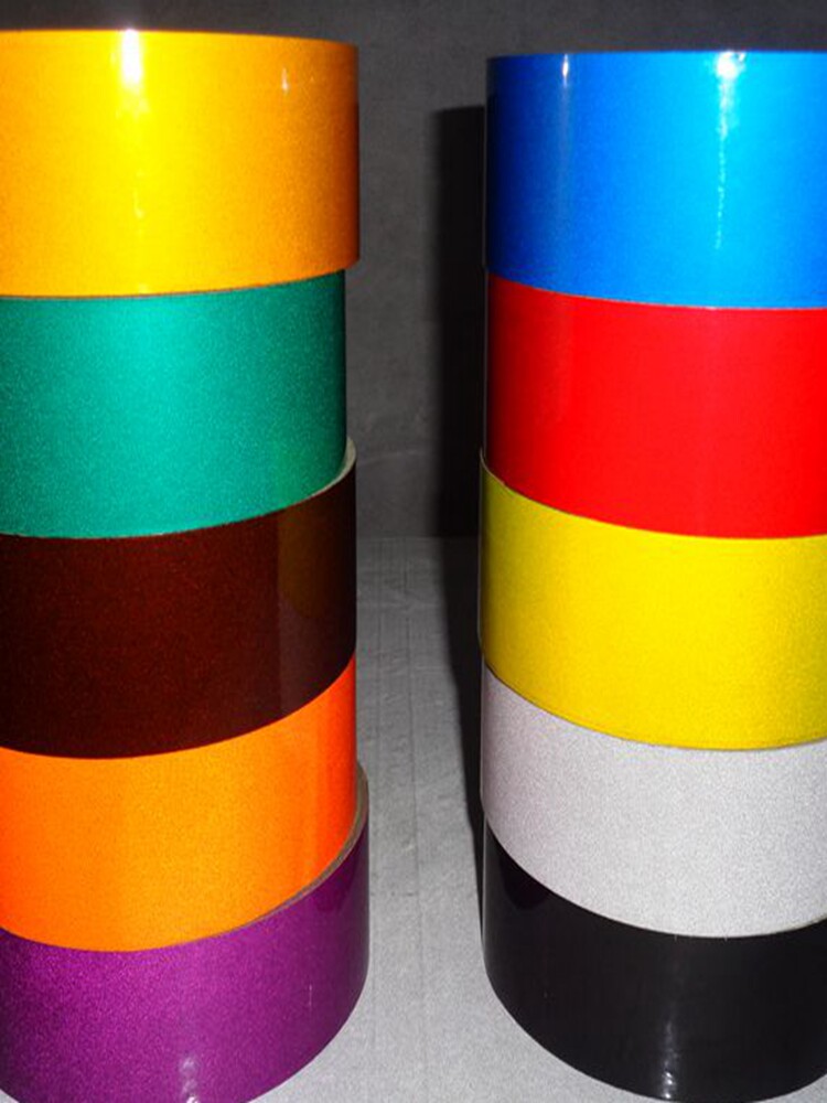 Fluorescent yellow reflective tape Golden reflective patch Red marking tape Black and yellow warning tape 5cm*46m