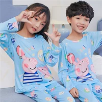 Pig Peggy Baby Pyjama Baby 3 Women Thin Mục 5 Năm Cotton Trẻ em Mùa thu Big Boy Set Dịch vụ nhà mùa thu shop quần áo