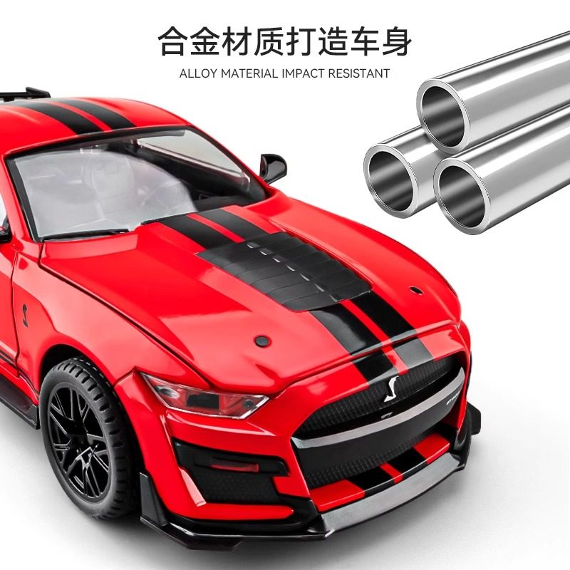 1:18 Mustang Gt500 Car Model F1350 Alloy Pull-Back Car Raptor F150 Realistic Police Car Toy Car Model