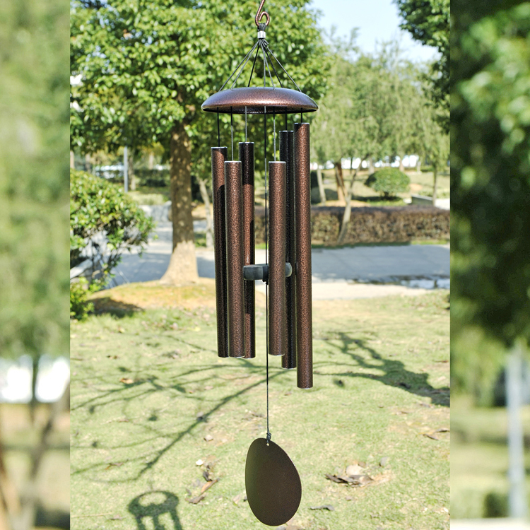 Export European and American brand retro bronze outdoor garden pastoral homestay balcony metal aluminum pipe music wind chime hanging ornament