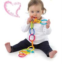 Baby exercising gripping rainbow ring hand grip connecting ring baby baby toy bed hanging tooth rubber nine serial suit