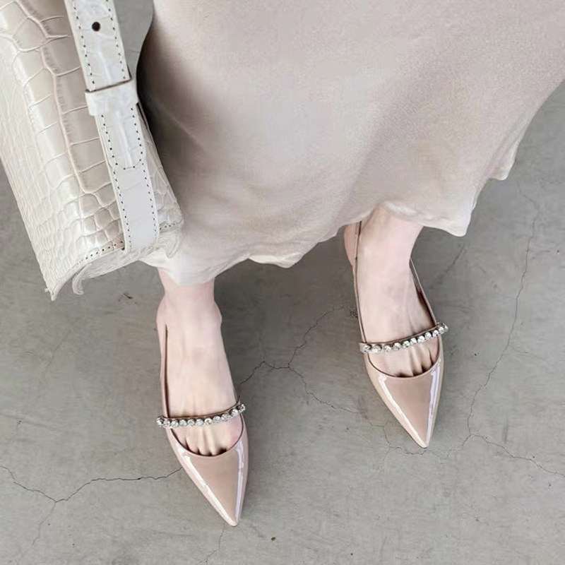 This summer new sandals suitable for dress-free tip low and flat shoes fairy bag head single shoe