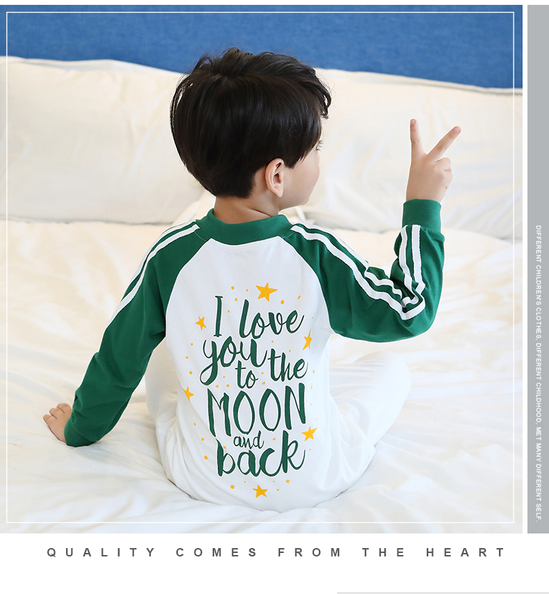 Bộ đồ ngủ trẻ em Xiêm cho bé trai mùa xuân và mùa thu Chàng trai chống lạnh chống rét mát bụng áo liền quần bò sữa cao cấp