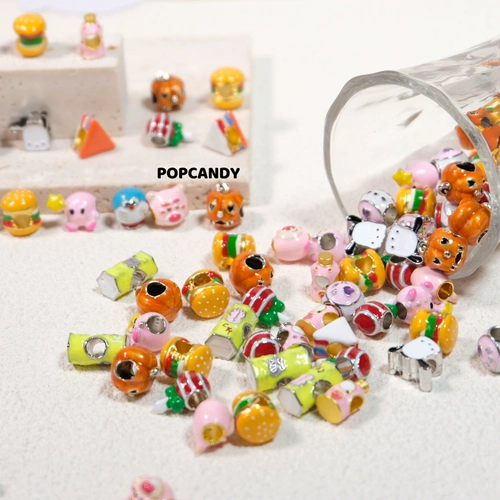 Милые большие отверстия из сплава, сделай сам, разноцветные украшения из бисера, обувь DIY Crocs, аксессуары для одежды, свободные бусины, ручное ожерелье, ремешок для мобильного телефона