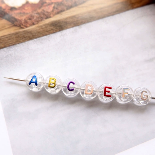 Прозрачные креативные милые акриловые бусины с буквами ручной работы, аксессуары