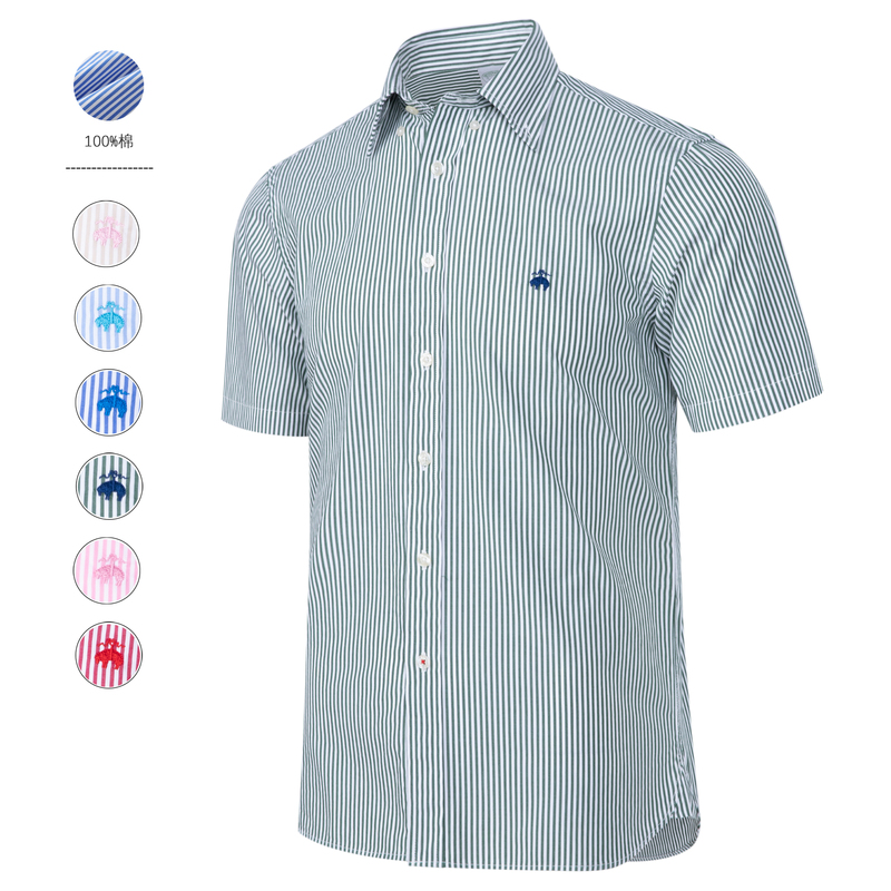 Brooks Brothers Striped Short-Sleeved Shirt Men's Business Casual Pure Cotton Non-Iron Shirt Brooks Brothers Striped Short-Sleeved Shirt Men's Business Casual Pure Cotton Non-Iron Shirt