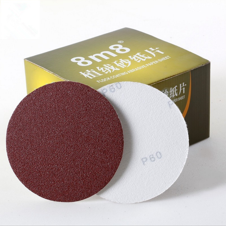 Flocking disc sand back flocking sandpaper sheet 6 inches (150mm)high purity alumina wall grinding sandpaper
