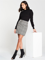 British O home pure Yuan no belt plaid autumn and winter wool woven skirt womens short skirt